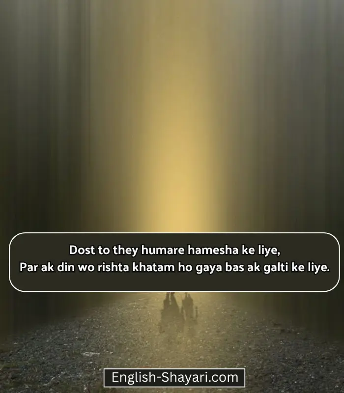 Dosti Sad Shayari in English