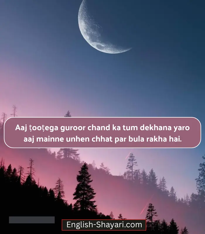 Moon Shayari in English 2 Line